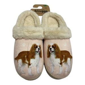 Snuggs King Charles Cavalier Memory Foam Slippers. L-XL US 8.5-11 Indoor Outdoor